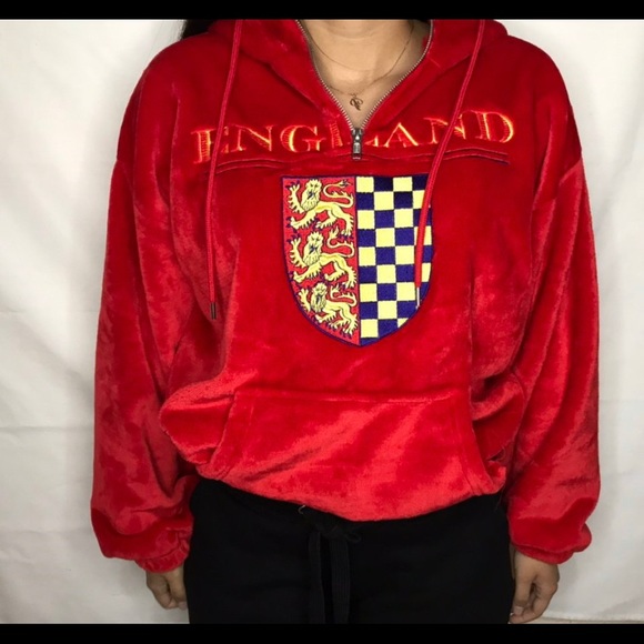 Red England Fuzzy Jacket - Picture 2 of 3
